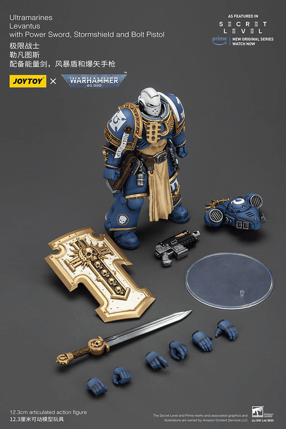 Ultramarines Levantus con Espada de Energía, Escudo de Tormenta y Pistola Bólter 10