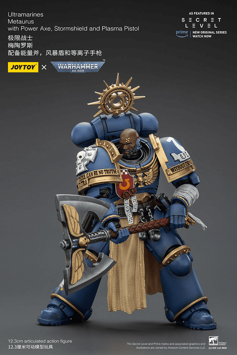 Ultramarines Metaurus con Hacha de Energía, Escudo Antitormentas y Pistola de Plasma 7