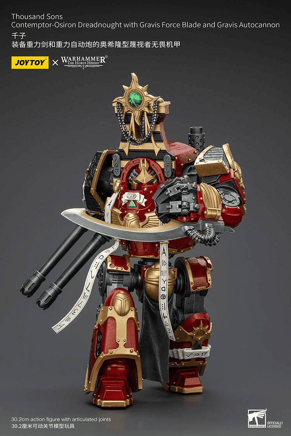 Thousand Sons Acorazado Contemptor-Osiron con Espada de Fuerza Gravis y Cañón Automático Gravis 4