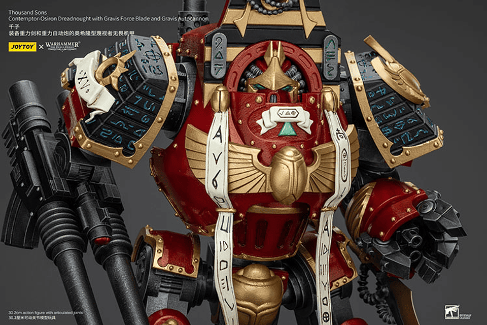 Thousand Sons Acorazado Contemptor-Osiron con Espada de Fuerza Gravis y Cañón Automático Gravis 7