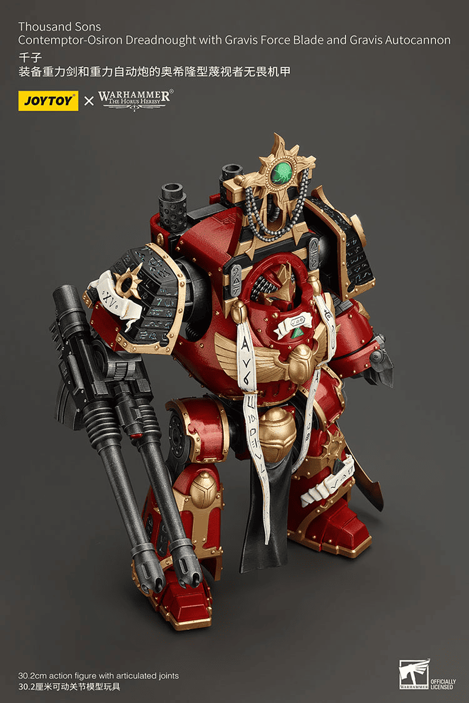 Thousand Sons Acorazado Contemptor-Osiron con Espada de Fuerza Gravis y Cañón Automático Gravis 10