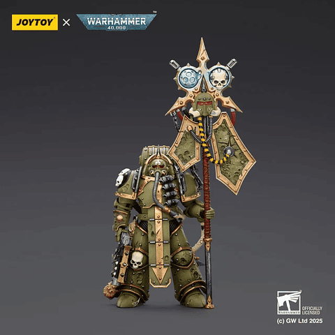 Death Guard Marine de Plaga Portador de Insignia con Bólter y Cuchillo de Plaga