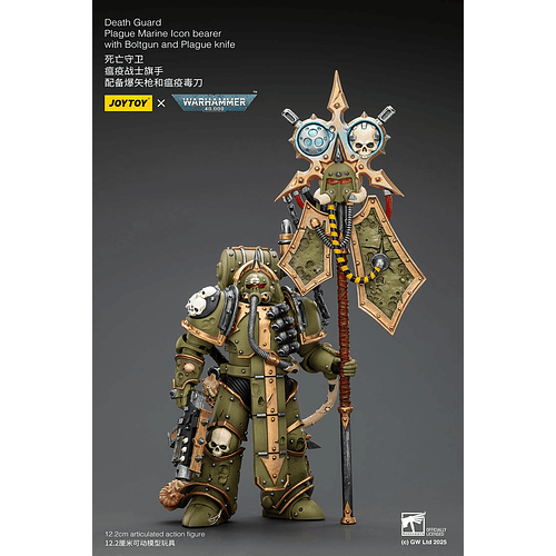 Death Guard Marine de Plaga Portador de Insignia con Bólter y Cuchillo de Plaga 3