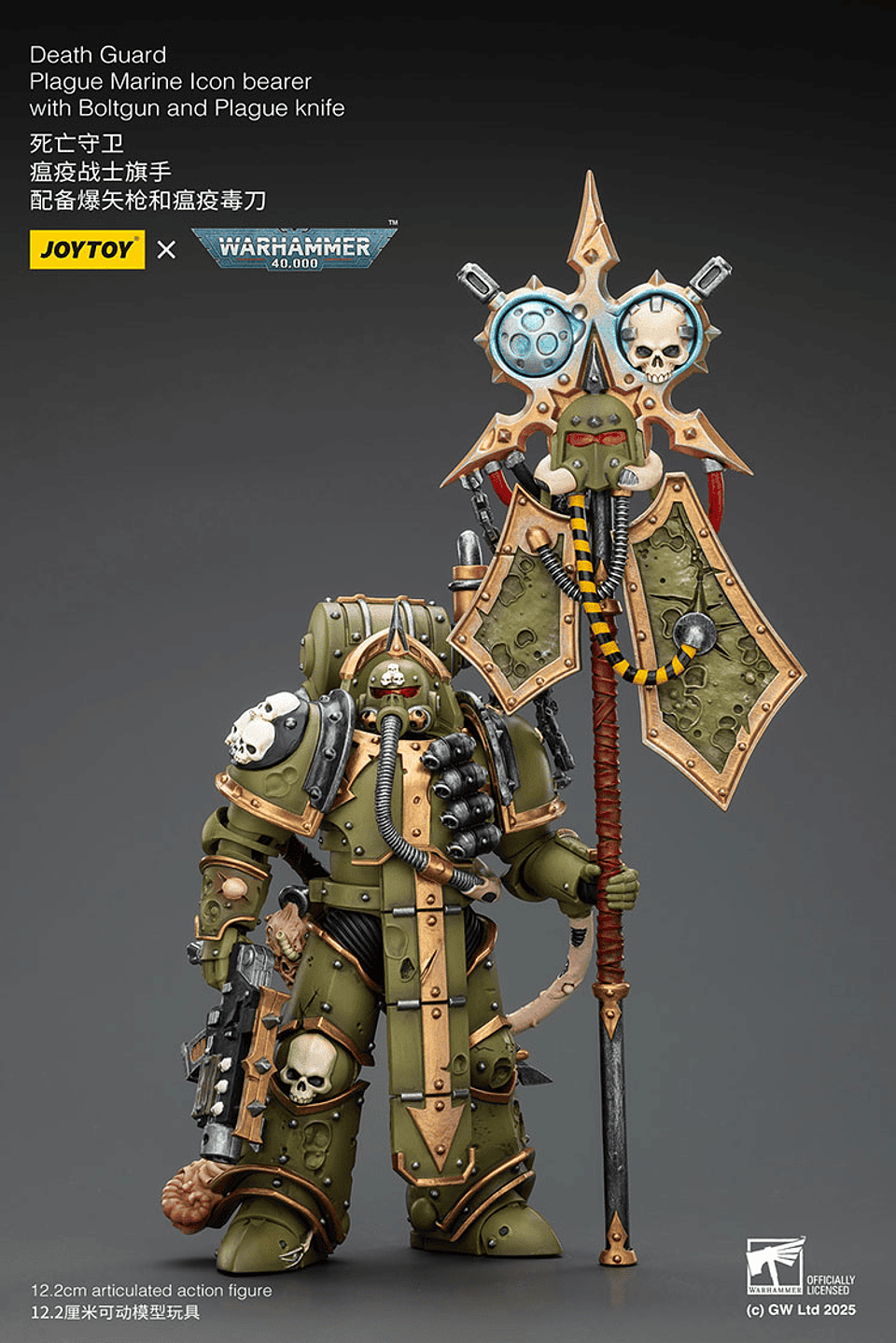 Death Guard Marine de Plaga Portador de Insignia con Bólter y Cuchillo de Plaga 3