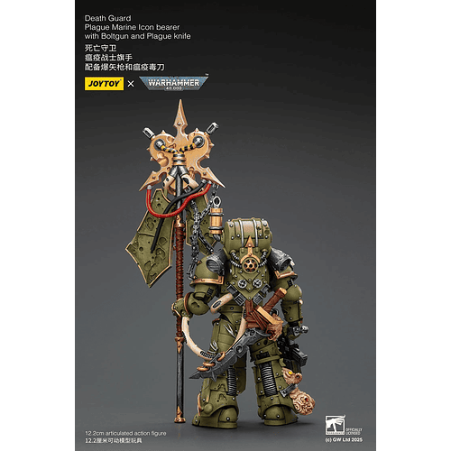 Death Guard Marine de Plaga Portador de Insignia con Bólter y Cuchillo de Plaga 4