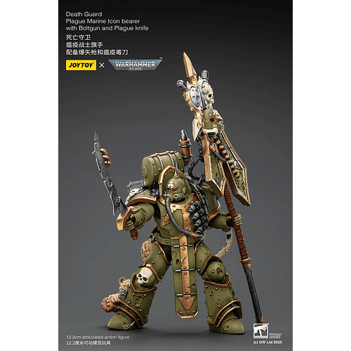 Death Guard Marine de Plaga Portador de Insignia con Bólter y Cuchillo de Plaga 7