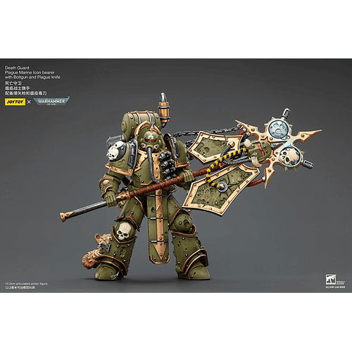 Death Guard Marine de Plaga Portador de Insignia con Bólter y Cuchillo de Plaga 8
