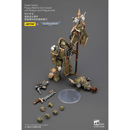Death Guard Marine de Plaga Portador de Insignia con Bólter y Cuchillo de Plaga 9