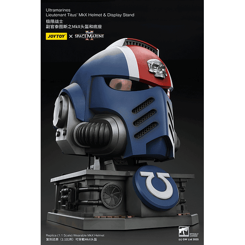 Ultramarines Casco MkX del teniente Titus y Soporte de Exhibición 5