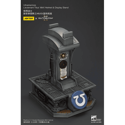 Ultramarines Casco MkX del teniente Titus y Soporte de Exhibición 11