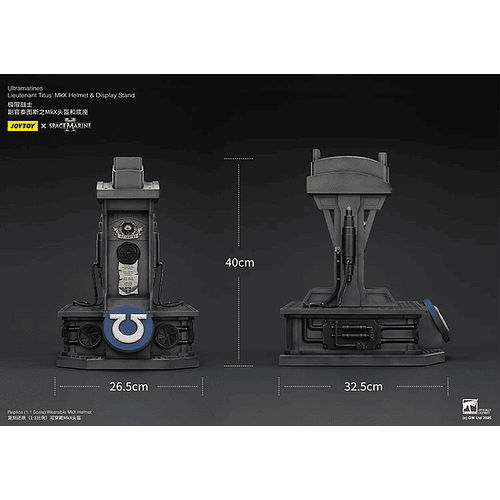 Ultramarines Casco MkX del teniente Titus y Soporte de Exhibición 13