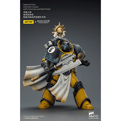Imperial Fists Cónsul Bibliotecario con Hacha de Fuerza y ​​Pistola Bólter 5