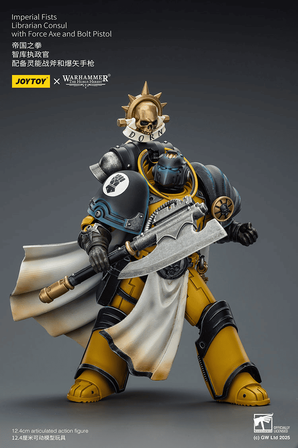 Imperial Fists Cónsul Bibliotecario con Hacha de Fuerza y ​​Pistola Bólter 5