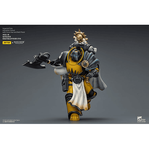 Imperial Fists Cónsul Bibliotecario con Hacha de Fuerza y ​​Pistola Bólter 7