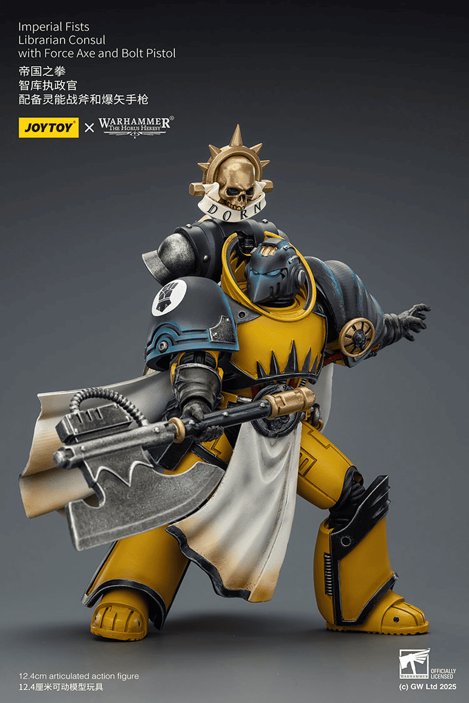 Imperial Fists Cónsul Bibliotecario con Hacha de Fuerza y ​​Pistola Bólter 8