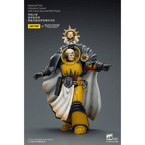 Imperial Fists Cónsul Bibliotecario con Hacha de Fuerza y ​​Pistola Bólter 9