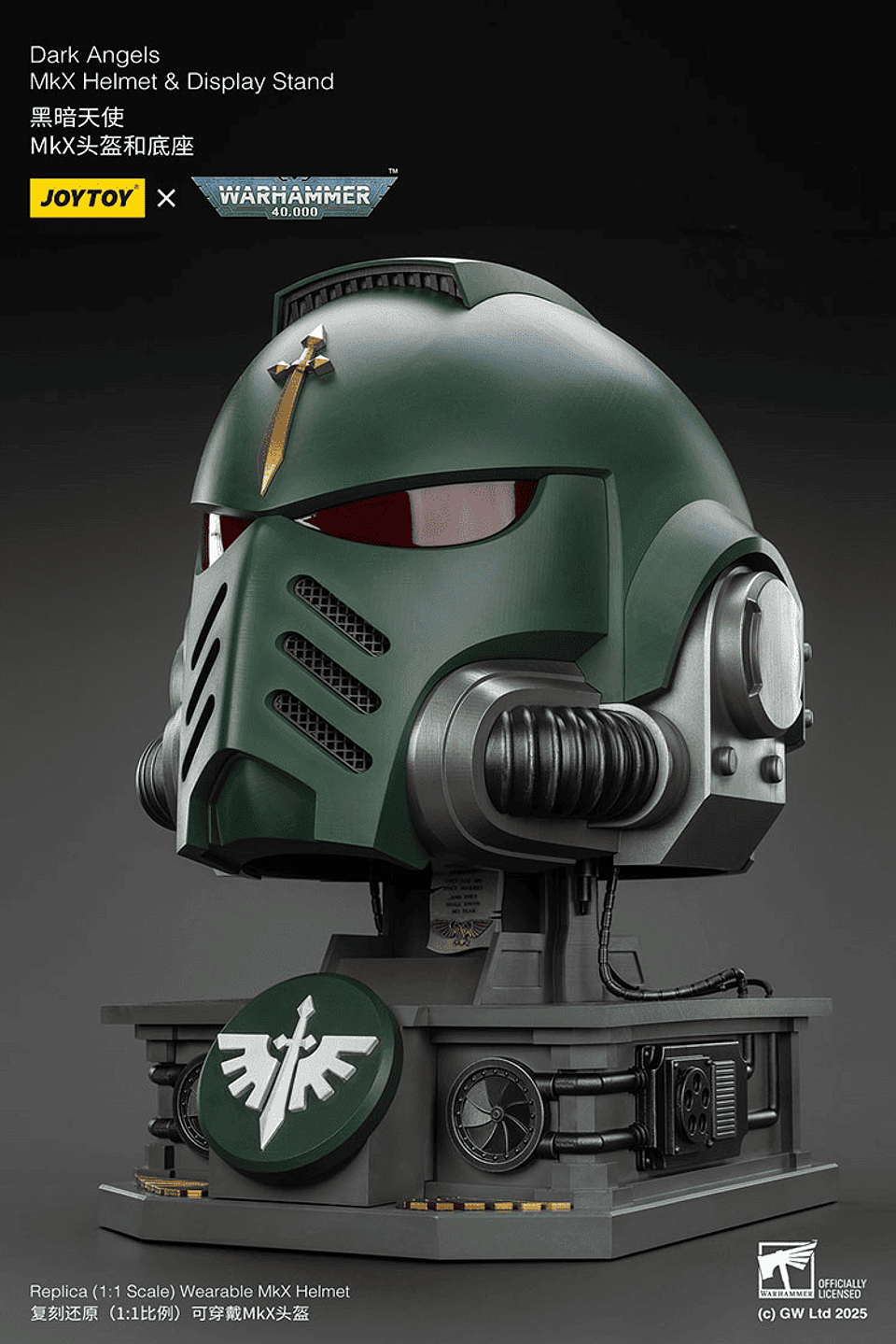 Dark Angels Casco MkX y Soporte de Exhibición 10