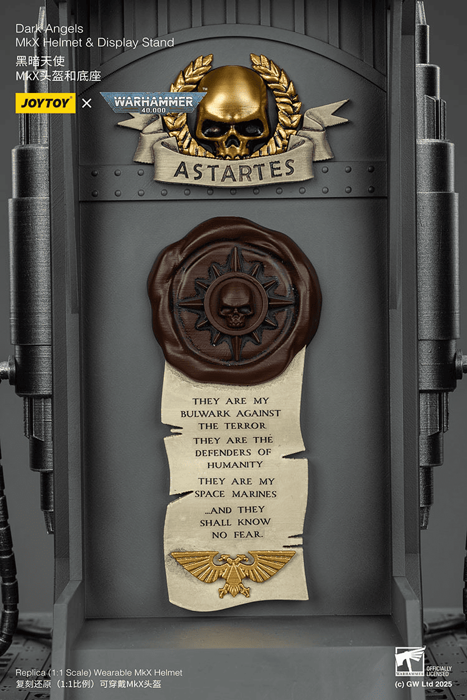 Dark Angels Casco MkX y Soporte de Exhibición 16