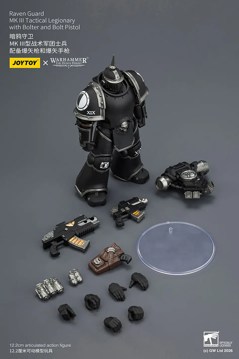 Raven Guard Legionario táctico MK III con bólter y pistola bólter 2