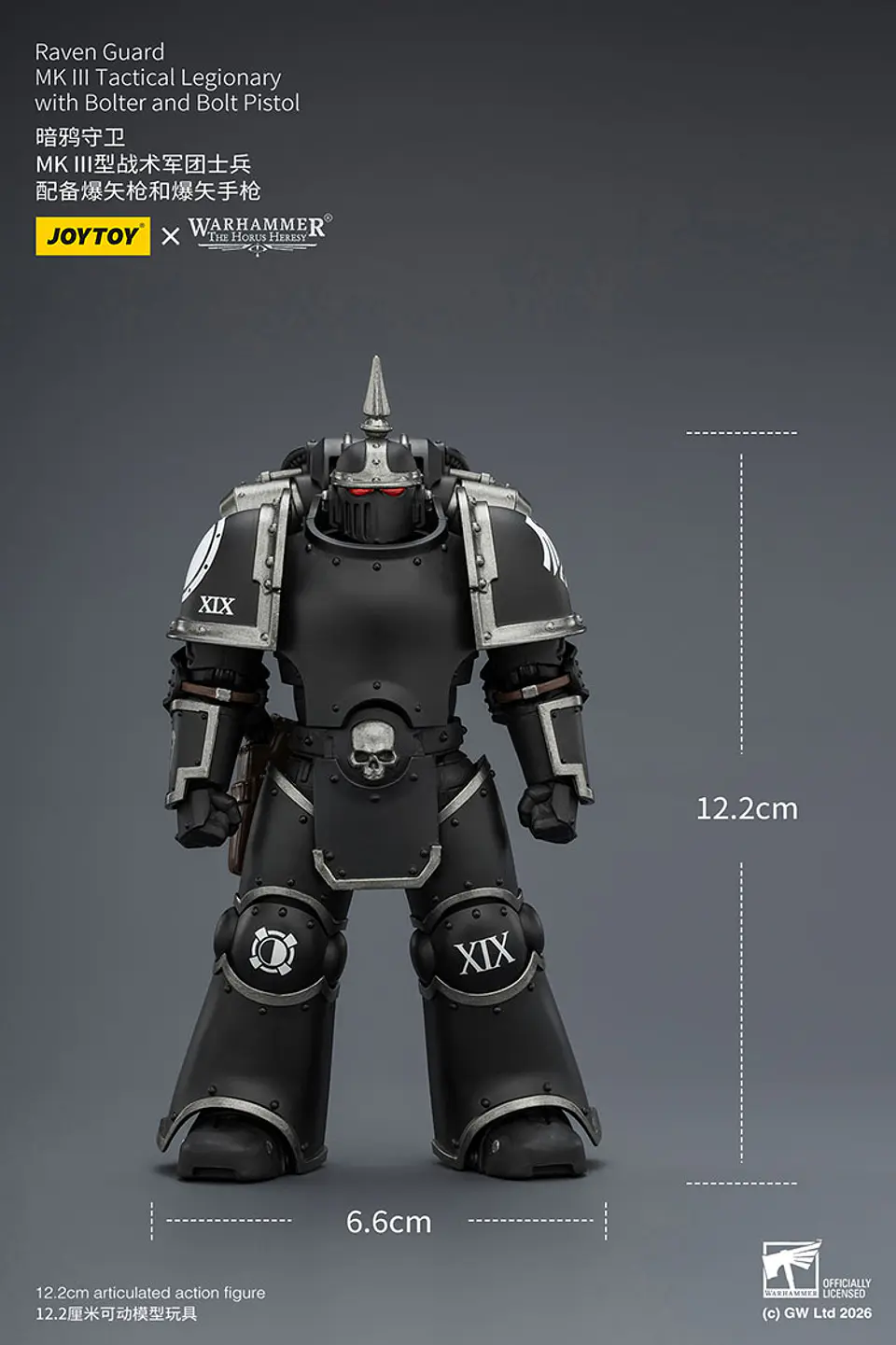 Raven Guard Legionario táctico MK III con bólter y pistola bólter 3