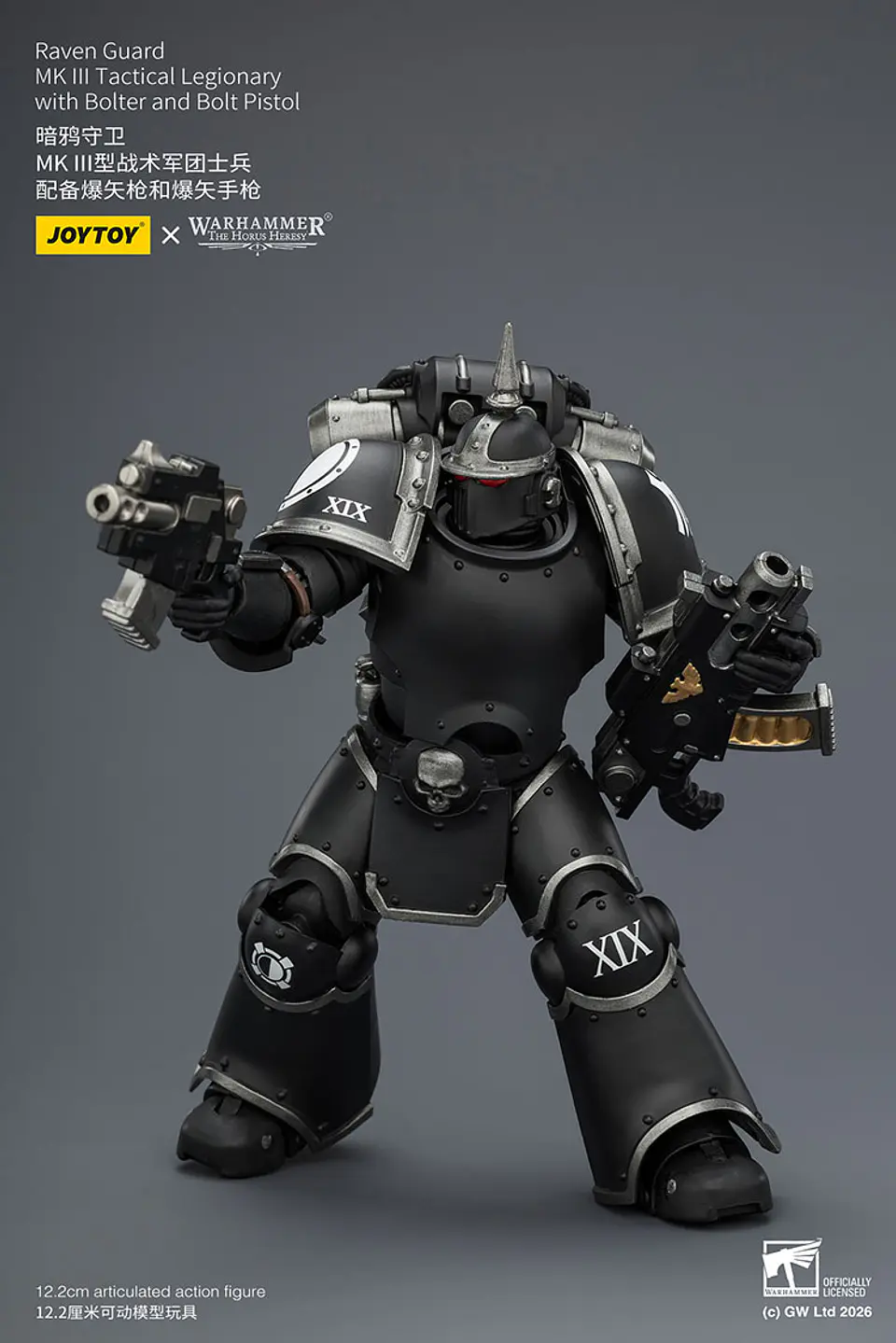 Raven Guard Legionario táctico MK III con bólter y pistola bólter 4