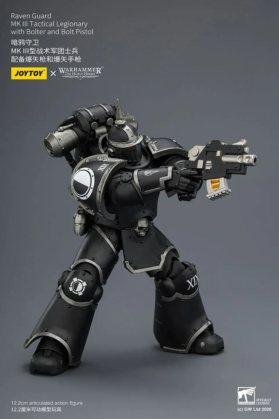 Raven Guard Legionario táctico MK III con bólter y pistola bólter 5