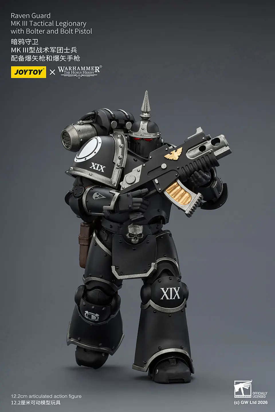 Raven Guard Legionario táctico MK III con bólter y pistola bólter 6