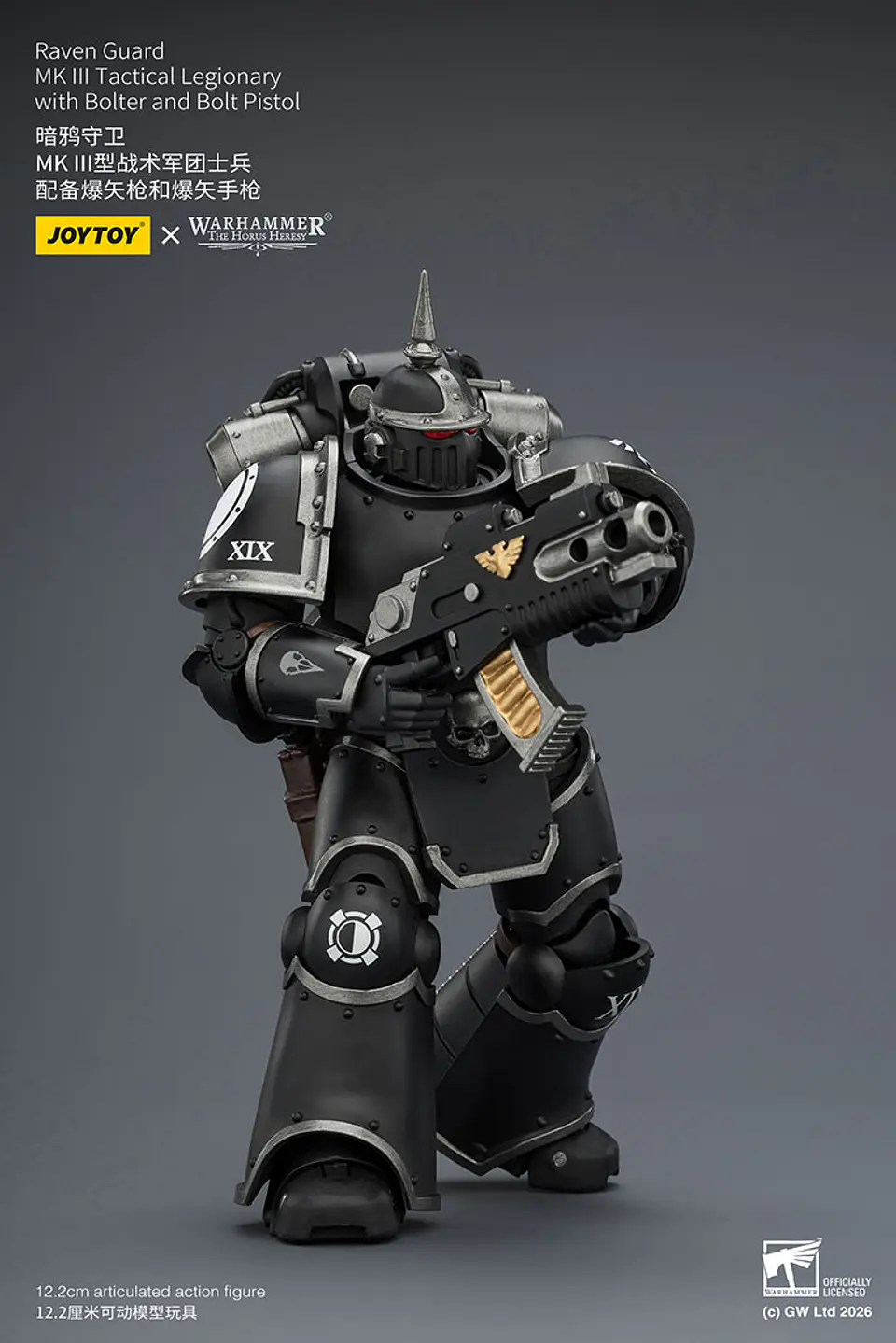 Raven Guard Legionario táctico MK III con bólter y pistola bólter 7