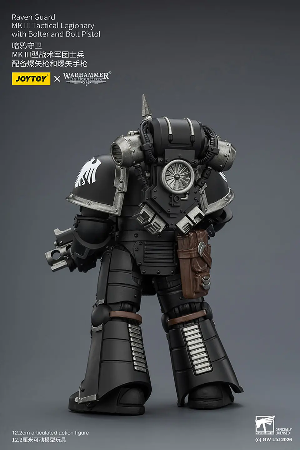 Raven Guard Legionario táctico MK III con bólter y pistola bólter 8