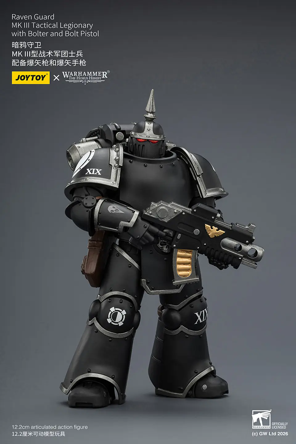 Raven Guard Legionario táctico MK III con bólter y pistola bólter 9