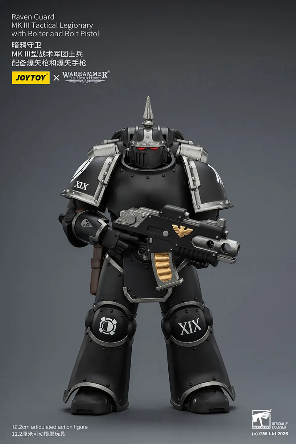 Raven Guard Legionario táctico MK III con bólter y pistola bólter 10