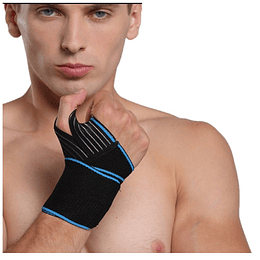 Muñequera con protector del Pulgar agarre profesional - AZUL