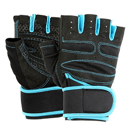 Guantes con muñequera par de guantes CELESTE TALLA S