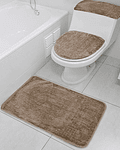 Set Alfombras De Baño 3 Piezas Pelo3cm Color Liso / Jp Ideas