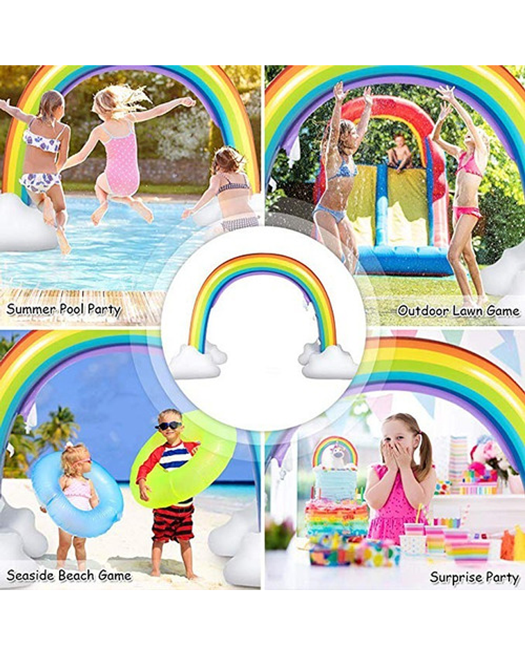 Arco Iris Nubes Inflable Rociador Niño Niña 310 / Jp Ideas