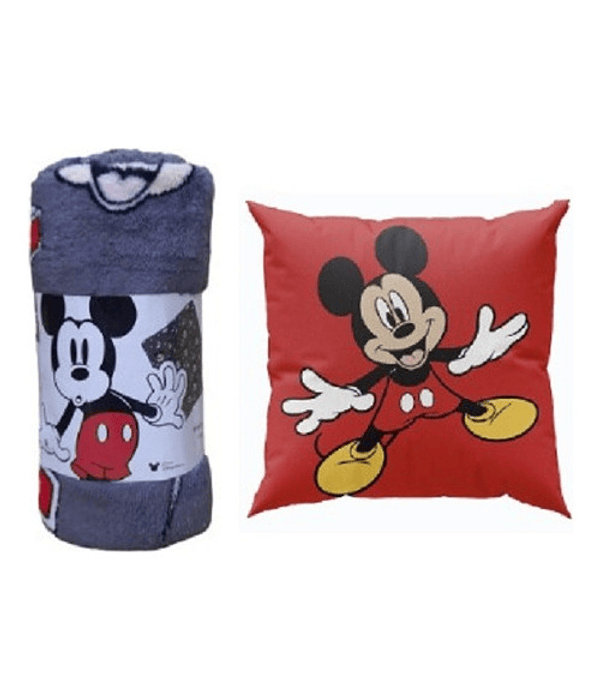 Pack Cojin + Manta Coral Mickey Mouse Gris Disney/ Jp Ideas