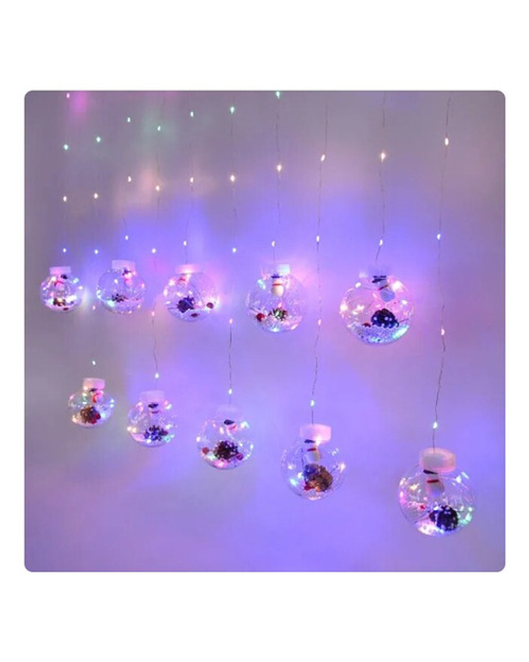 Cortina Esfera Luces Led Multicolor Navidad 0162/ Jp Ideas