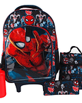 Pack Mochila Lonchera Estuche Botella Spiderman / Jp Ideas