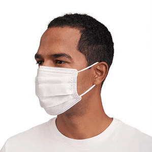 Tapabocas 3 Pliegues Termo Sellado Blanco