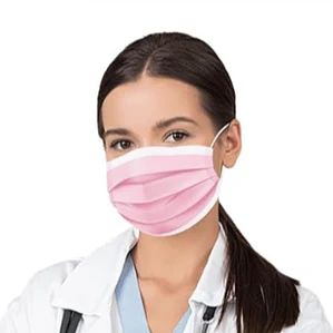 Tapabocas 3 Pliegues Termo Sellado Rosado