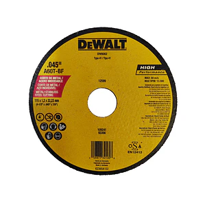 Disco DeWALT 4 1/2 Pulgadas x 10 Unidades