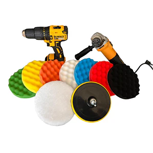 Set 9 Piezas Sistema Velcro 4 1/2 Pulgadas Para Encerar y Brillar Vehículos