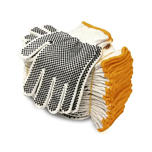 Guantes De Trabajo Tejidos Con Puntos PVC Doble Cara X 12 Uds