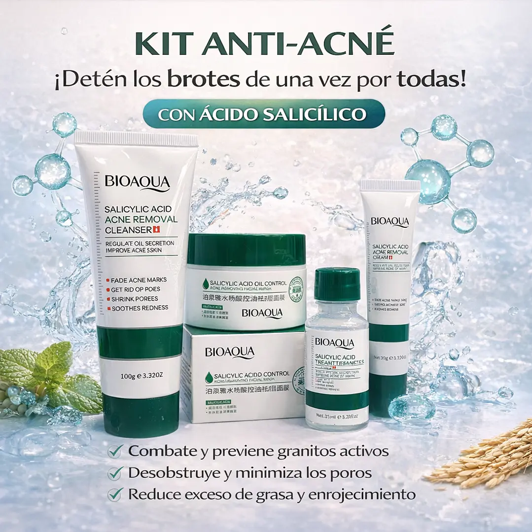 Kit Facial Anti Acné Bioaqua x 4 Productos 1