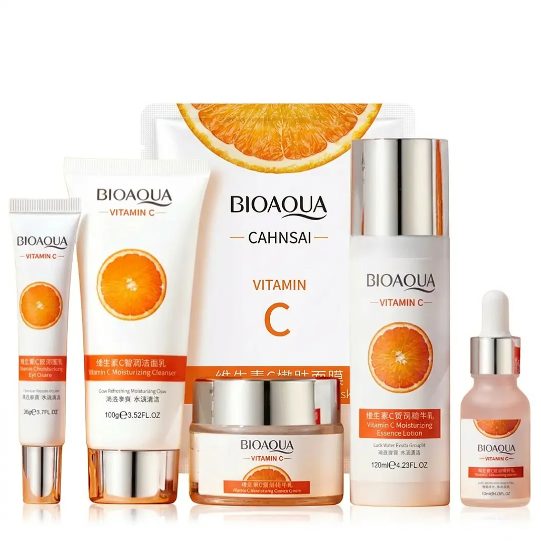 Kit Facial Bioaqua De Vitamina C Aclarante e Hidratante 1