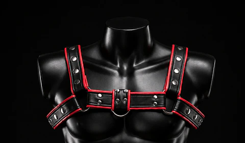 ARNES EN CUERO NEGRO ROJO