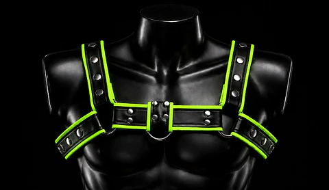 ARNES EN CUERO NEGRO VERDE NEON