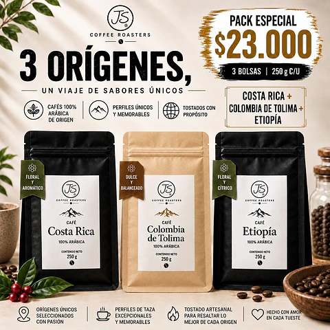 Pack 3 Cafés 250 grs