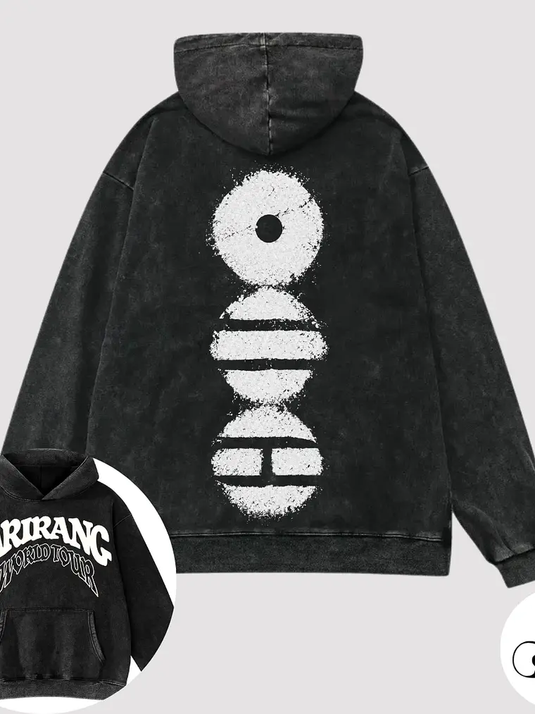Poleron canguro Bts Arirang acid wash 1