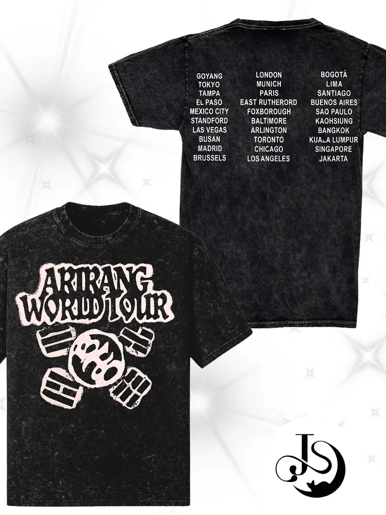 Polera Arirang Bts acid wash 3
